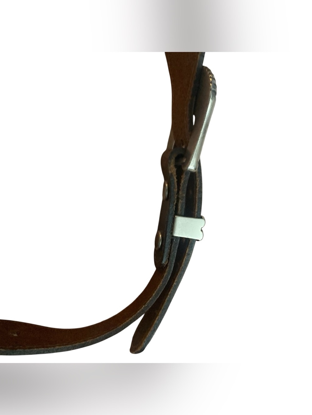 Western Double Buckle Brown Leather Waist Belt with Heart Concho - Picture 5 of 11